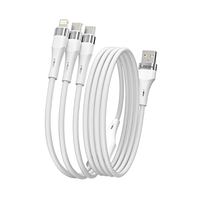 L-909 | 3 IN 1 Cable 100% COPPER | 1 IOS | 2 Type-C